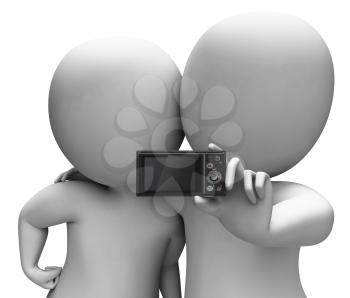 Couple Portrait Photo Showing Camera Self Photo Snapshot