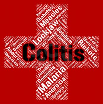 Colitis Word Indicating Inflammatory Bowel Disease And Poor Health