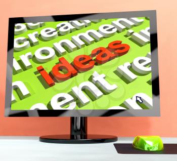 Ideas Key On Computer Screen Shows Creativity