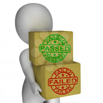Passed And Failed Boxes Meaning Product Testing Or Validation