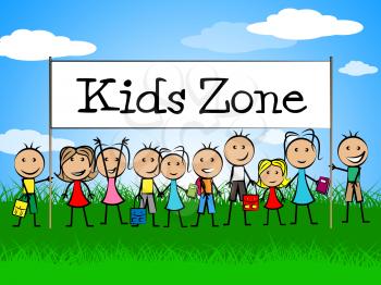 Kids Zone Banner Meaning Youngster Child And Joyful