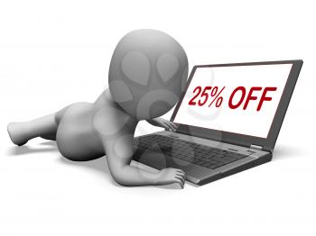 Twenty Five Percent Off Monitor Meaning 25% Deduction Or Sale Online