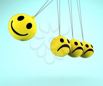 Happy And Sad Smileys Showing Positive Negative Emotions