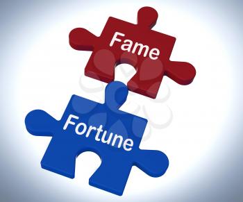 Fame Fortune Puzzle Showing Celebrity Or Well Off