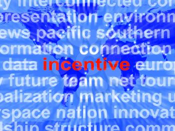 Incentive Word Cloud Showing Bonus Inducement Reward