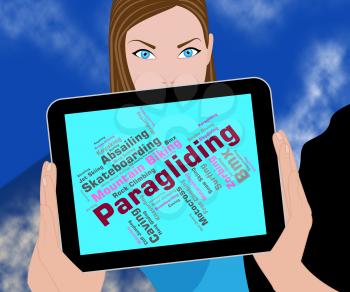 Paragliding Word Meaning Paragliders Parachuting And Text 