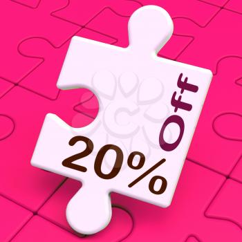 Twenty Percent Off Puzzle Meaning Discount Or Sale 20%