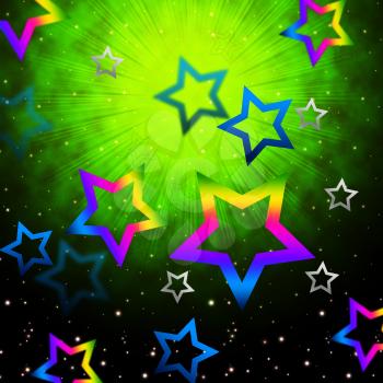 Space Stars Backround Showing Light Explosion In Sky
