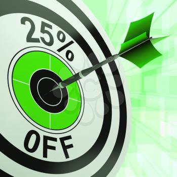 25 Percent Off Showing Percentage Reduction Special Offer