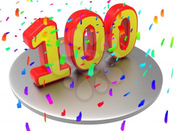 One Hundredth Showing Happy Birthday And Anniversary