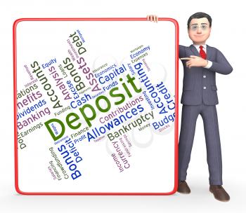 Deposit Word Indicating Part Payments And Words 