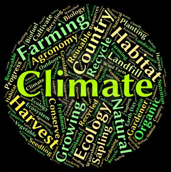 Climate Word Representing Weather Patterns And Meteorological
