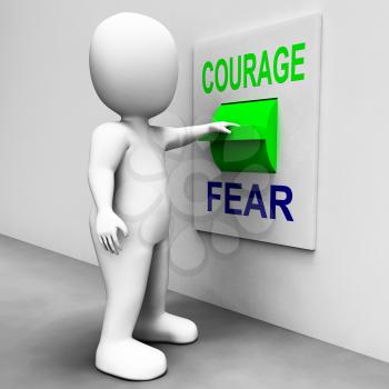Courage Fear Switch Showing Afraid Or Courageous