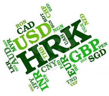 Hrk Currency Representing Croatia Kuna And Word
