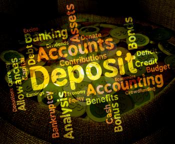 Deposit Word Showing Part Payment And Deposited
