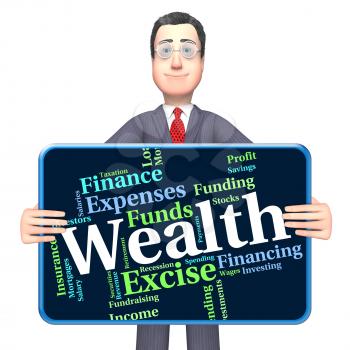 Wealth Word Indicating Worth Wealthy And Words 