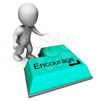 Encourage Key Showing Inspiring Motivation And Reassurance