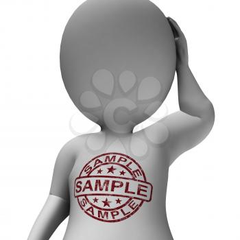 Sample Stamp On Man Showing Example Or Taste