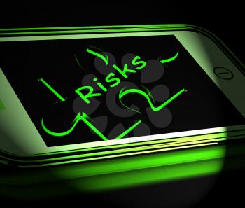 Risks Smartphone Displaying Unpredictable And Risky Investment