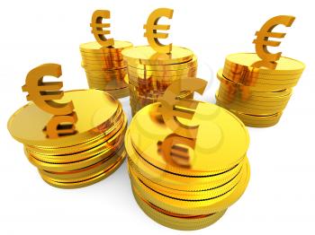 Euro Cash Showing Saved Wealthy And Finance