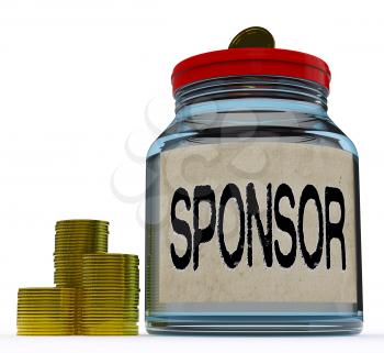 Sponsor Jar Showing Sponsorship Benefactor And Giving