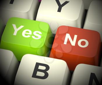 Yes No Keys Represent Uncertainty And Decisions 3d Rendering