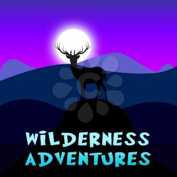 Wilderness Adventures Mountain Scene Shows Outdoor Experience 3d Illustration