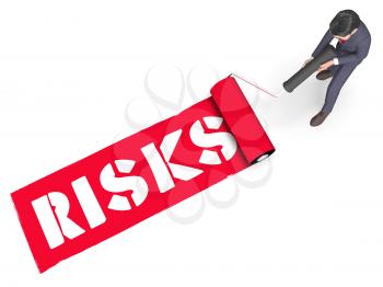 Risks Paint Roller Shows High Danger 3d Rendering