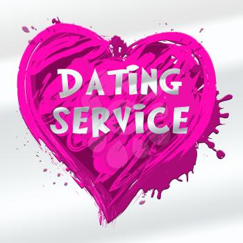 Dating Service Heart Design Showing Online Love 3d Illustration