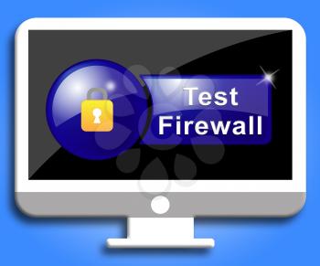 Test Firewall Screen Padlock Indicates No Access And Testing