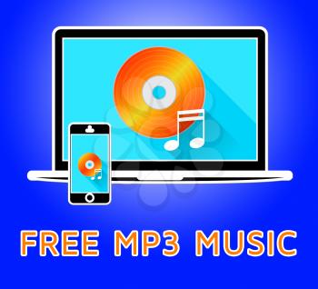 Free Mp3 Music Laptop And Phone Denotes Soundtracks 3d Illustration