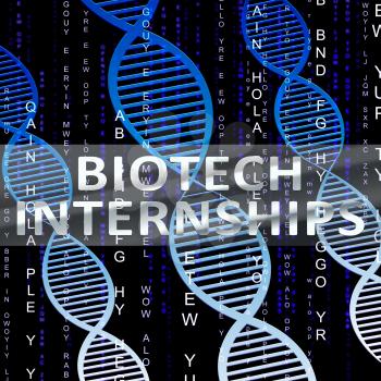 Biotech Internship Helix Shows Biotechnology Training 3d Illustration
