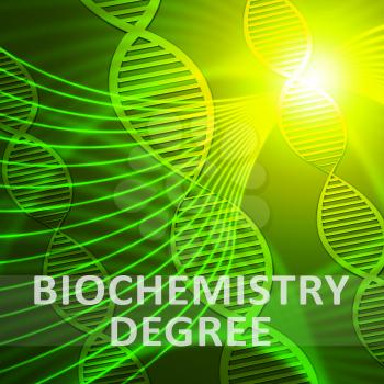 Biochemistry Degree Helix Meaning Biotech Qualification 3d Illustration