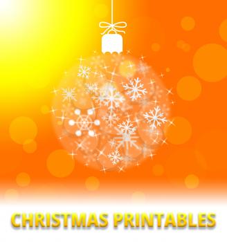 Christmas Printables Ball Decoration Means Xmas Picture 3d Illustration