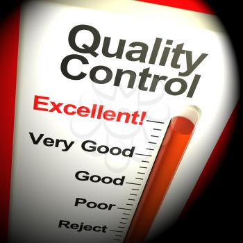Quality Control Excellent Monitor Thermometer Showing Satisfaction 3d Rendering