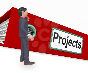 Projects Folder Meaning Mission Scheme And Document 3d Rendering