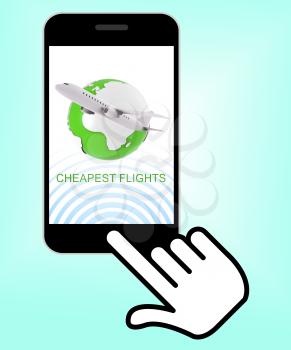Cheapest Flights Phone Representing Low Cost Airfares 3d Rendering