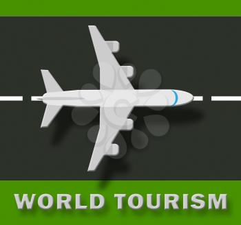 World Tourism Plane Shows Go On Leave 3d Illustration