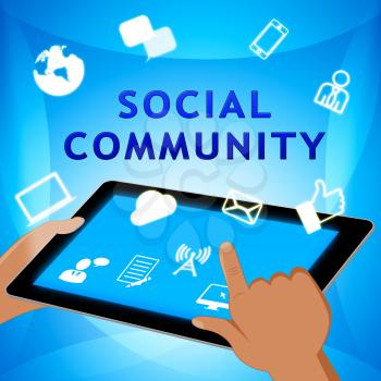 Social Community Showing Network Blogs 3d Illustration