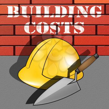 Building Costs Builder Hat Represents House Construction 3d Illustration