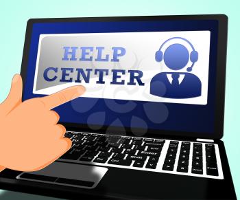 Help Center Laptop Shows Faq Advice 3d Illustration