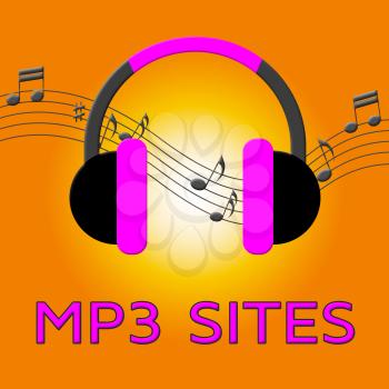 Mp3 Sites Earphones Shows Music Downloads 3d Illustration