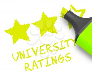 University Ratings Stars Displays Performance Report 3d Illustration
