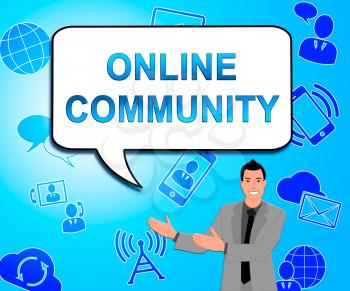 Online Community Icons Represents Social Media 3d Illustration