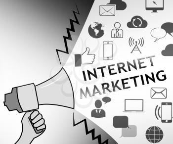 Internet Marketing Icons Representing Emarketing 3d Illustration