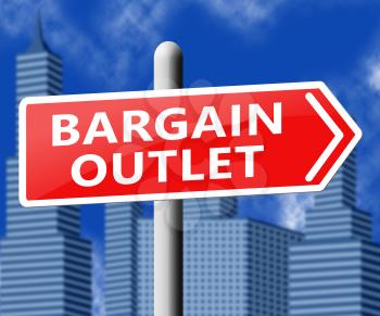 Bargain Outlet Sign Representing Market Discount 3d Illustration