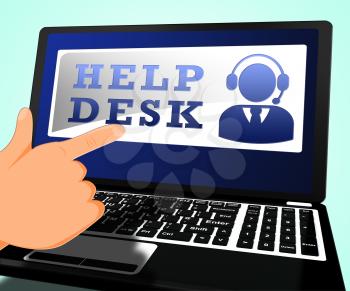Help Desk Laptop Shows Faq Advice 3d Illustration