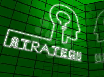 Strategy Lightbulb Head Indicating Planning Commerce 3d Illustration