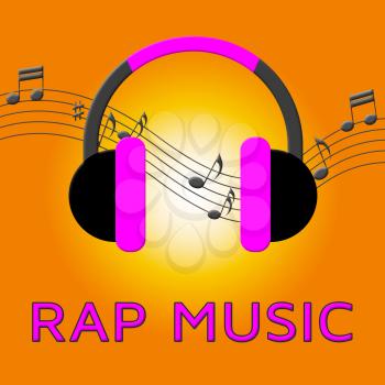 Rap Music Earphones Means Rap Music Earphones Means Downloading Songs 3d Illustration Songs 3d Illustration