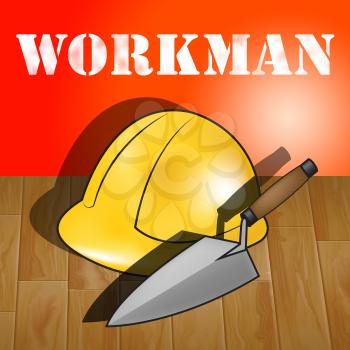 Workman Laborer Builders Hat Representing Building Worker 3d Illustration